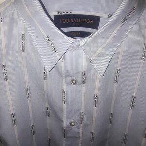 Louis Vuitton monogram logo striped shirt--MUST SEE--Guaranteed Authentic